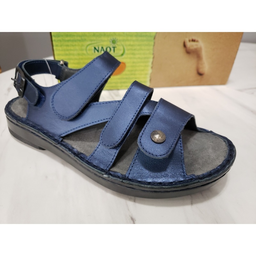 NEW‎ Naot Fleur Sandals Size EU 36 US 5 Polar Sea Blue Leather Ankle walking